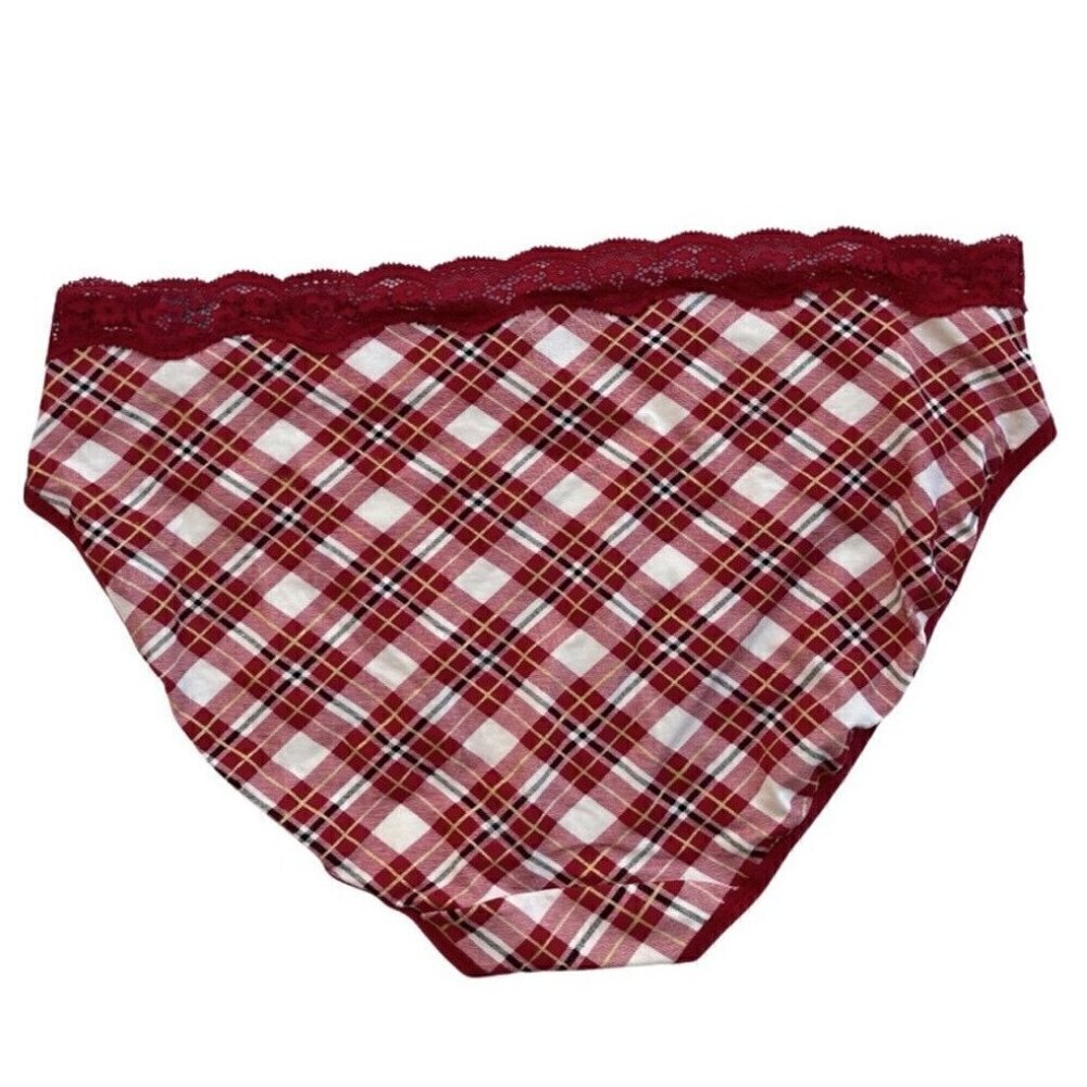 Ambrielle ORGANIC COTTON red taffy plaid panties Size XXL NWT - Picture 2 of 7